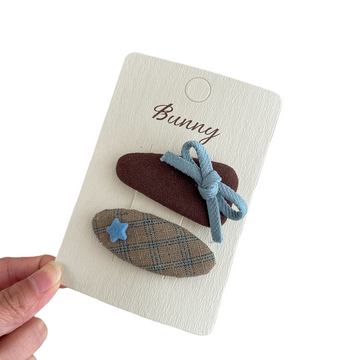 Blue Knot Star Hair Clip