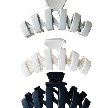 Trendy Wave-Shaped Matte Claw Clip