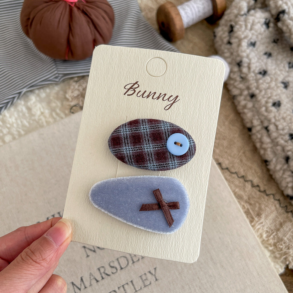 Coffee Knot Button Oval Hair Clip