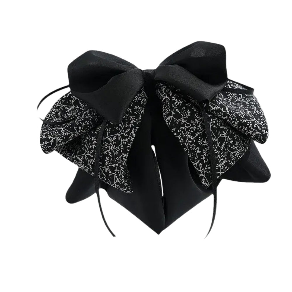 Cute Flower Print Bow Ponytail Claw – Sweet Everyday Look