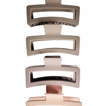 Elegant Sculpted Matte Square Hair Claw