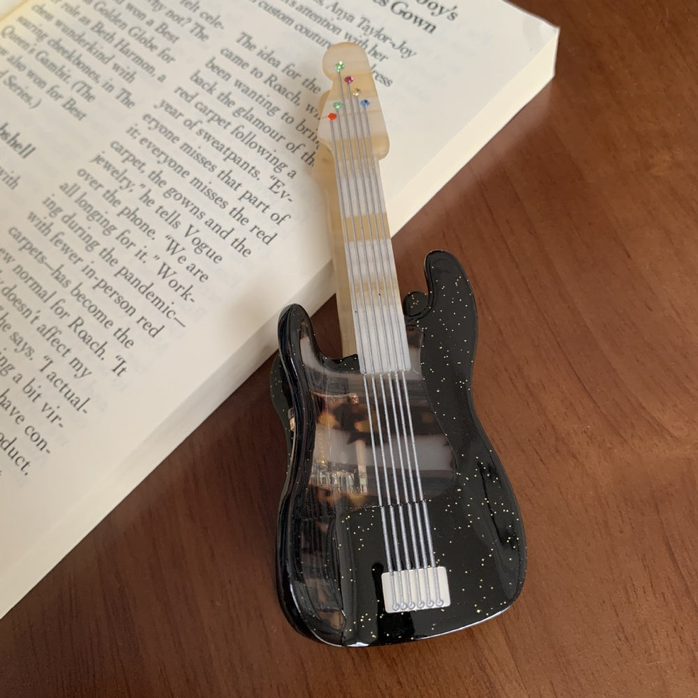 Black Acoustic Guitar Hair Claw