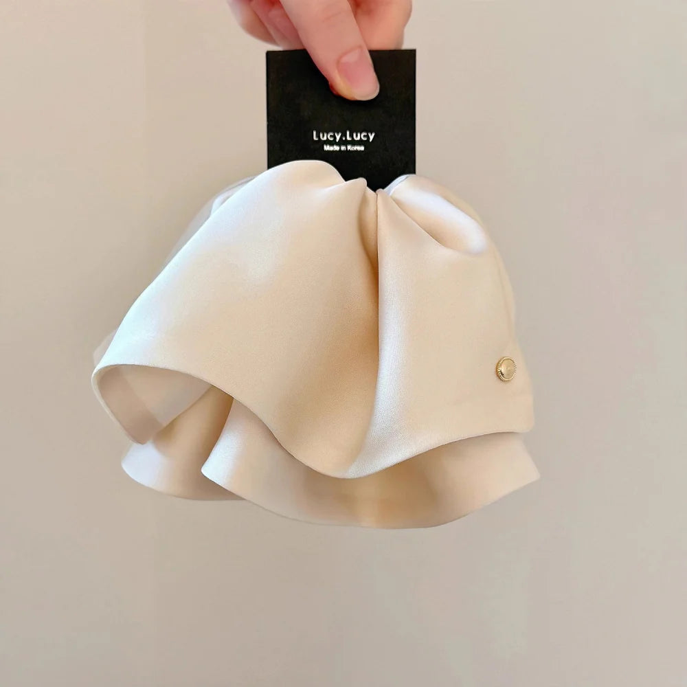 French Satin Ruffle Hair Claw – Elegant Romantic Style