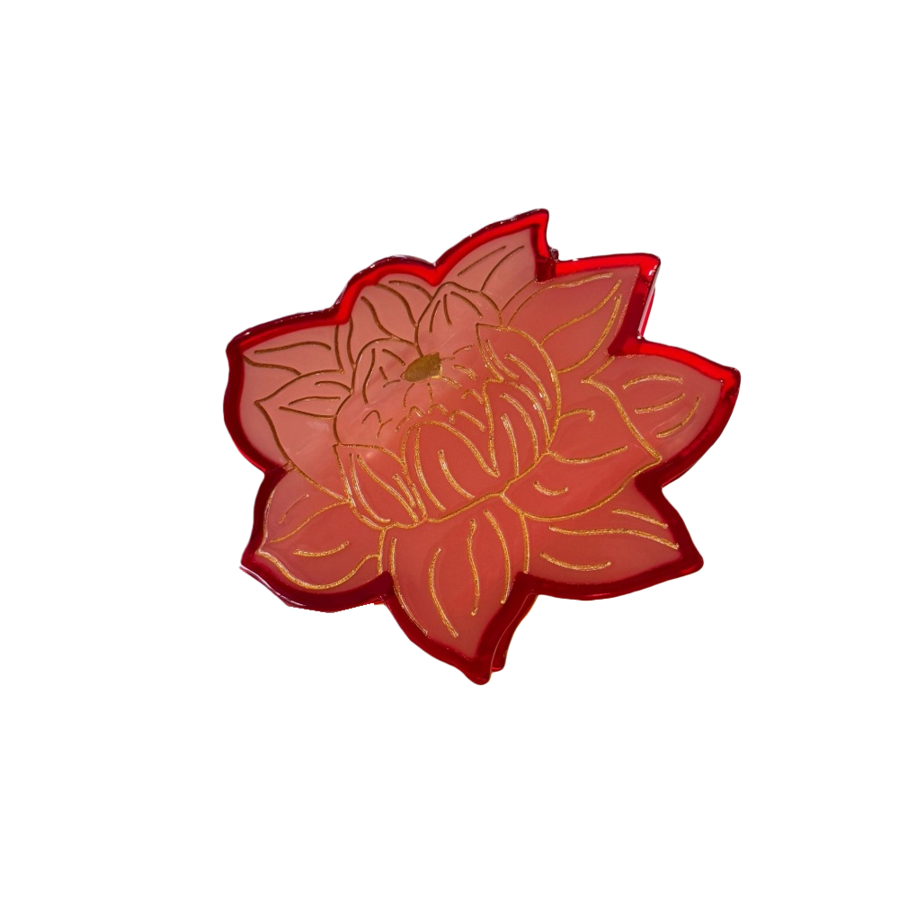 Pink Gold-Thread Lotus Hair Clip