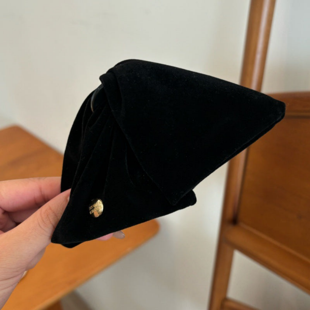 Wine Red Velvet Triangle Hair Clip – Elegant & Soft