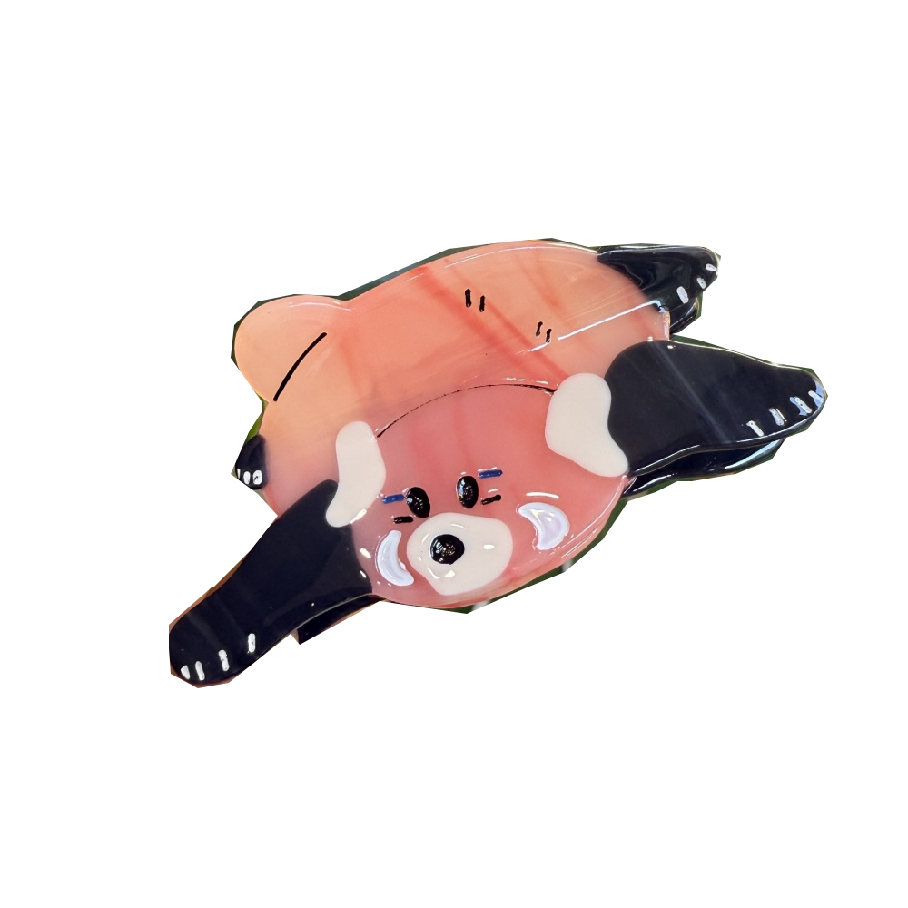 Pink Raccoon Hair Clip – Adorable Animal Hair Accessory