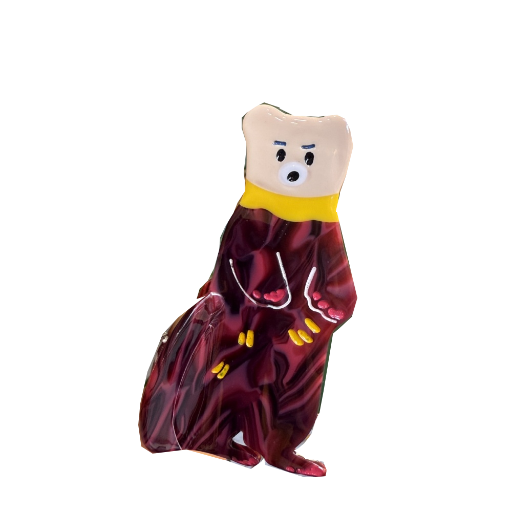 Standing Purple Red Bear Hair Claw Clip