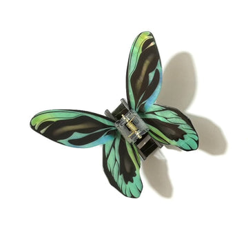 Blue Green Flash Butterfly Hair Claw
