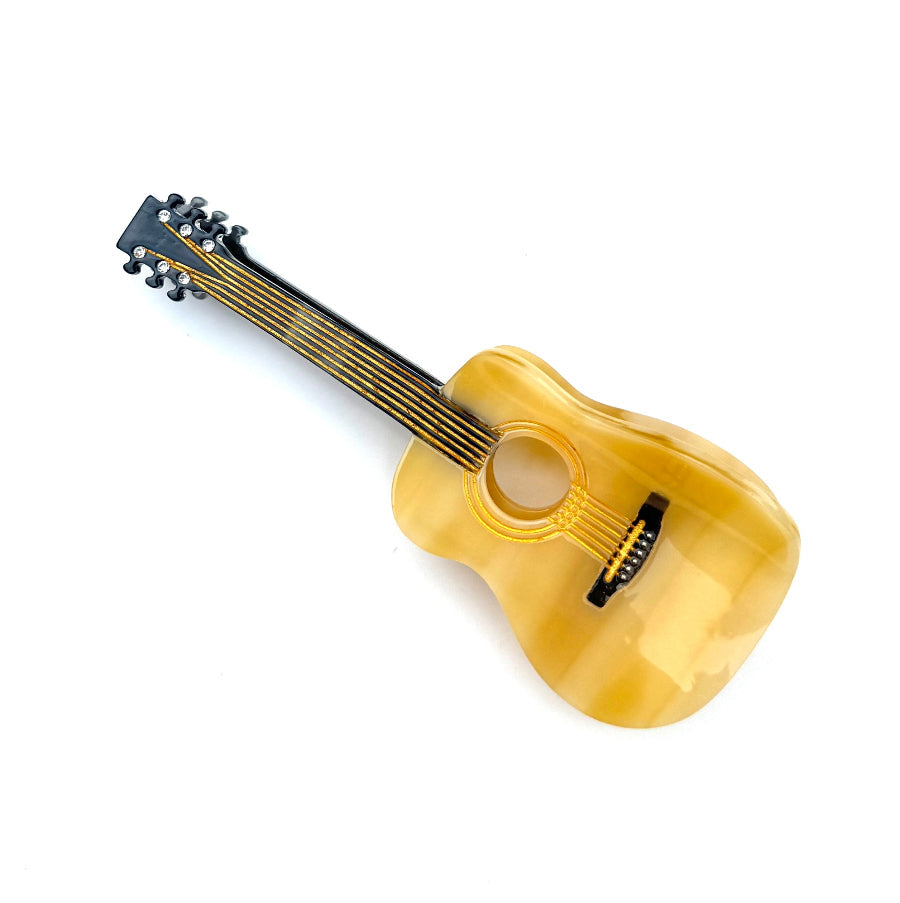 Yellow Acoustic Guitar Hair Claw