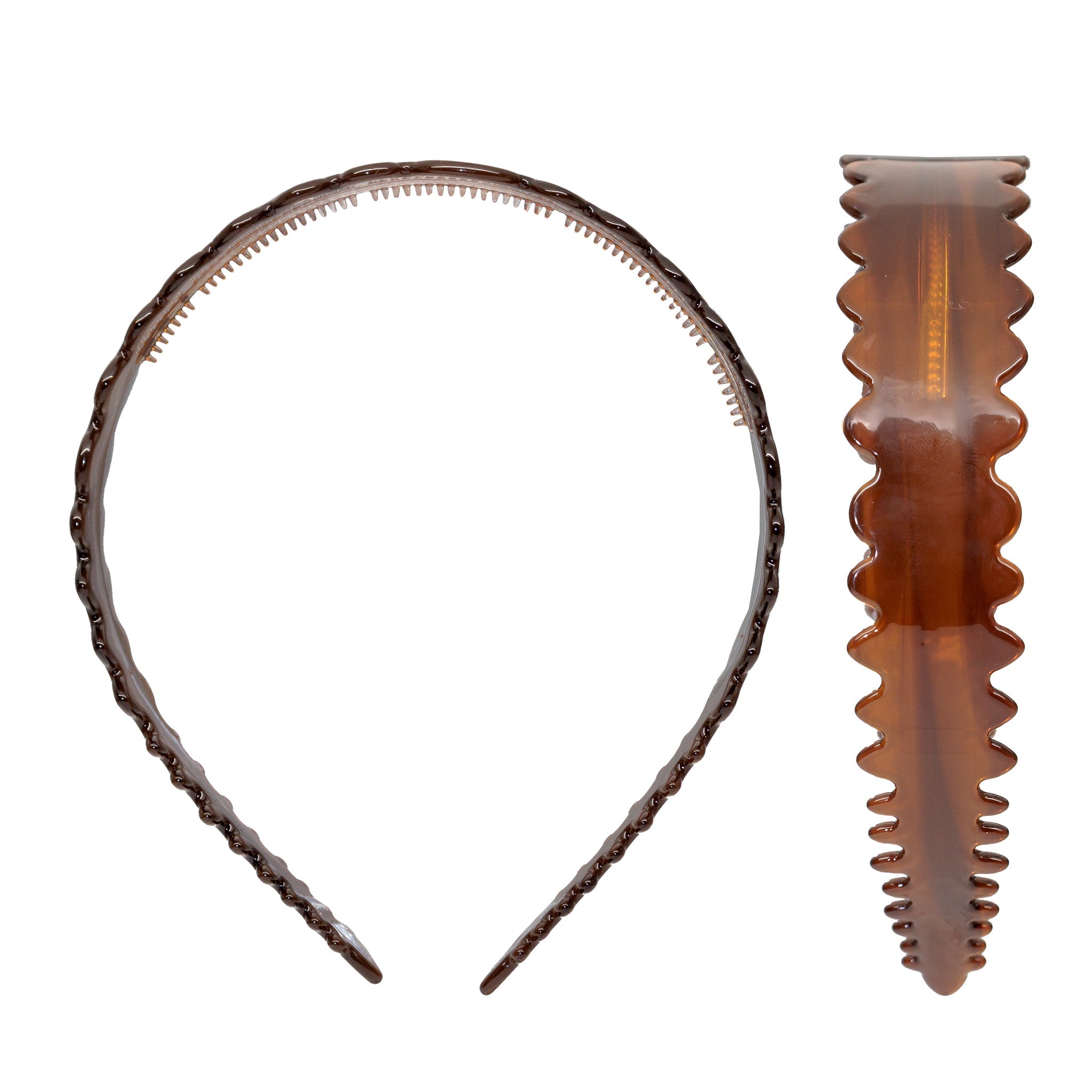 Starlet Headband in Scalloped Amber front and side view